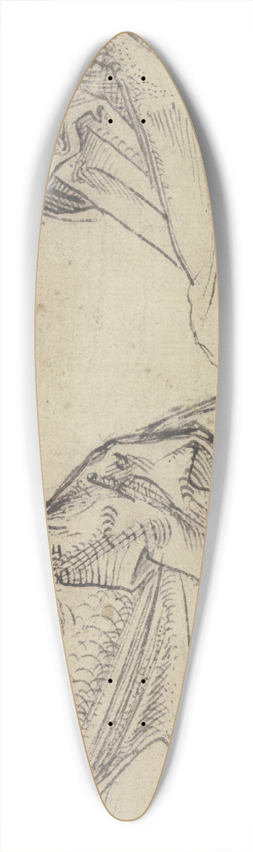 Hans Brosamer - Two garment corners 39.3 inch art pintail longboard deck