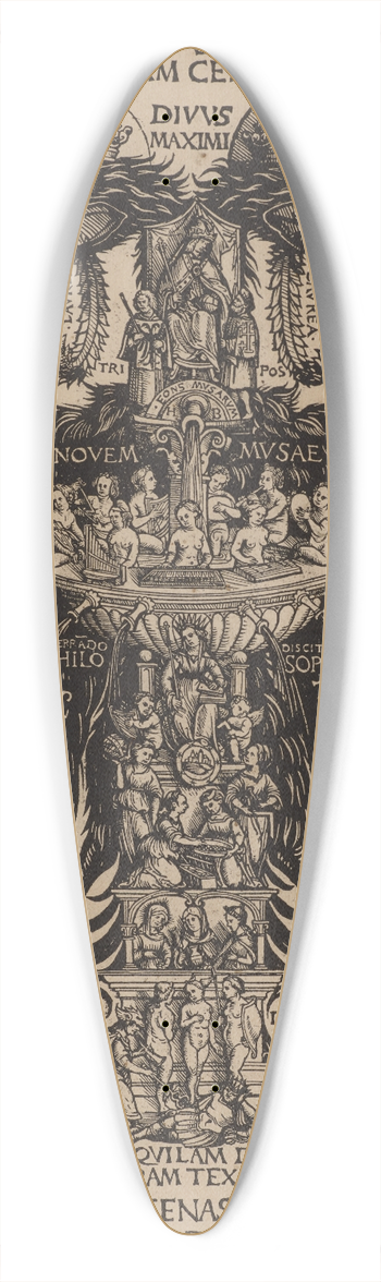 Hans Burgkmair The Elder - Allegorischer Reichsadler des Konrad Celtis mit den Knsten, dem Musenbrunnen und dem Urteil des Paris 39.3 inch art pintail longboard deck