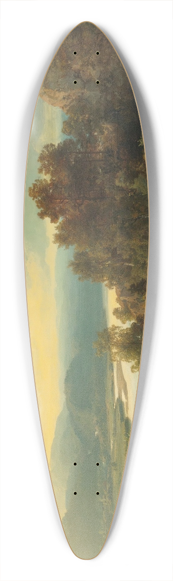 Hans Gude - A Lakeside Landscape 39.3 inch art pintail longboard deck