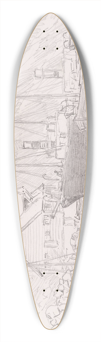 Hans Gude - Fra Lrdalsyri 39.3 inch art pintail longboard deck