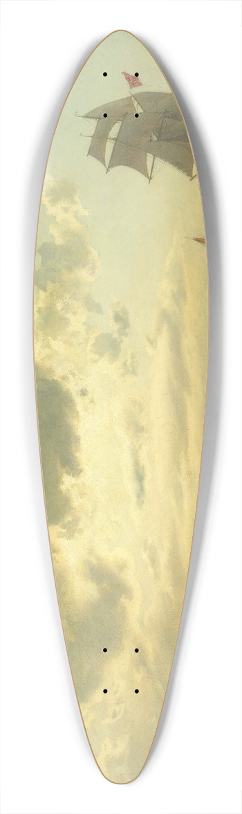 Hans Gude - Fresh Breeze on the Norwegian Coast 39.3 inch art pintail longboard deck