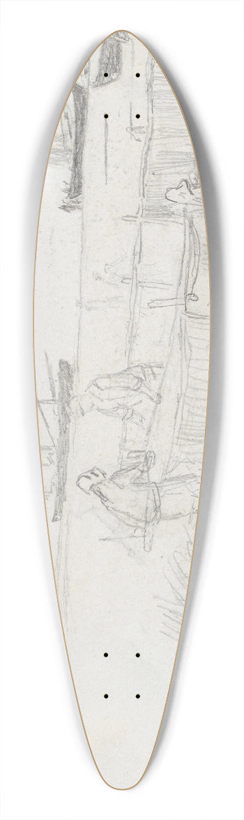 Hans Gude - Garntrking og bter p stranden, Rgen 39.3 inch art pintail longboard deck