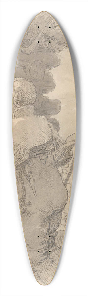 Hans Gude - He glanced over a window and peered inside 39.3 inch art pintail longboard deck