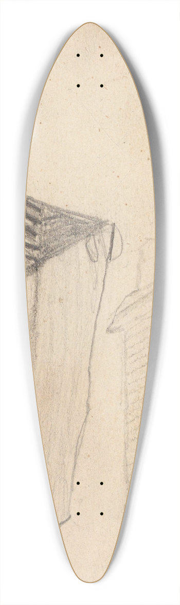 Hans Gude - Laftede bygninger 39.3 inch art pintail longboard deck