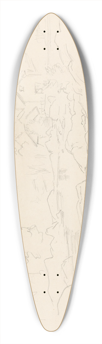 Hans Gude - Landskapsriss 39.3 inch art pintail longboard deck