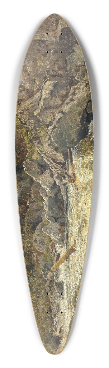 Hans Gude - Waterfall in Hallingdal 39.3 inch art pintail longboard deck