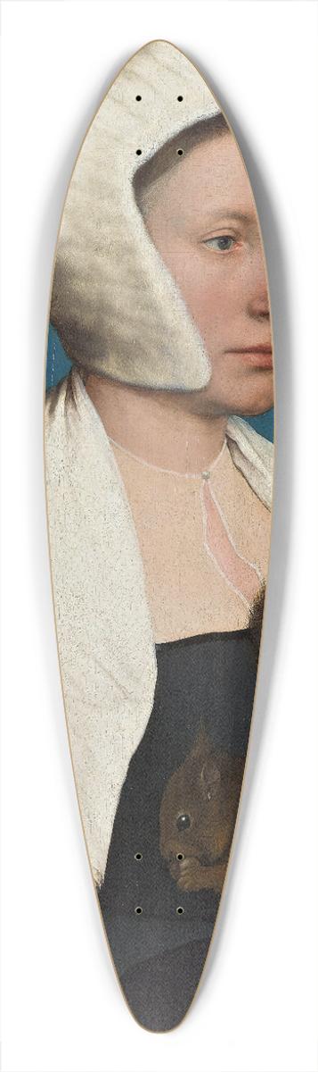 Hans Holbein The Younger - A Lady With A Squirrel And A Starling 39.3 inch art pintail longboard deck