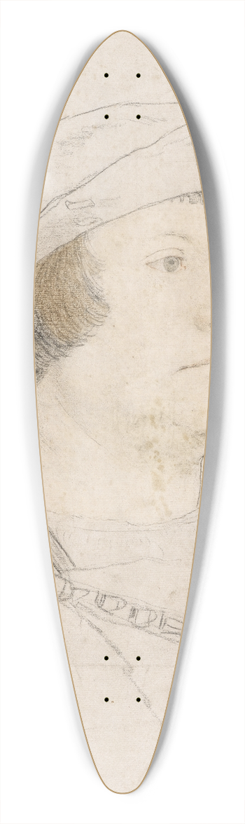 Hans Holbein The Younger - Portrair of an unknown Englishman 39.3 inch art pintail longboard deck