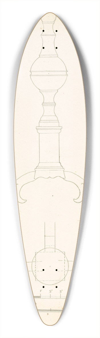 Hans Korsch - Andiron (one of pair) 39.3 inch art pintail longboard deck
