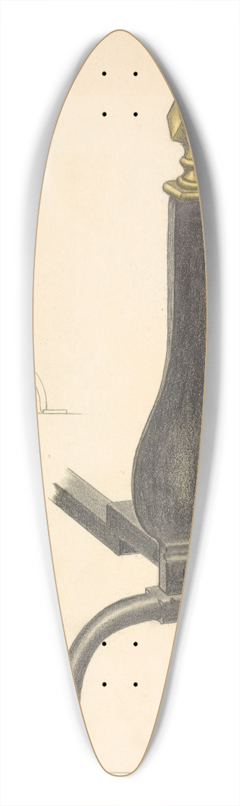 Hans Korsch - Andiron (one of pair) 39.3 inch art pintail longboard deck