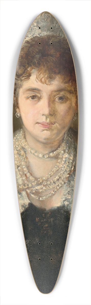 Hans Makart - Portrait of a Lady with a Pearl Necklace 39.3 inch art pintail longboard deck