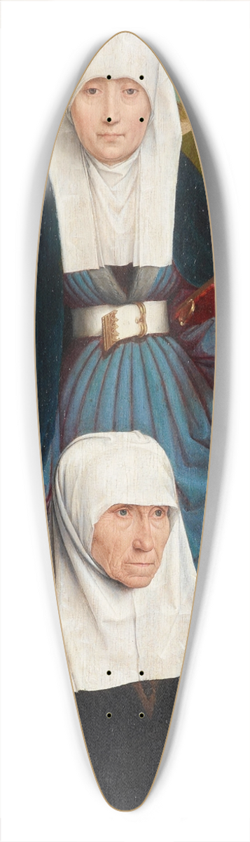 Hans Memling - Old Woman at Prayer with St. Anne 39.3 inch art pintail longboard deck