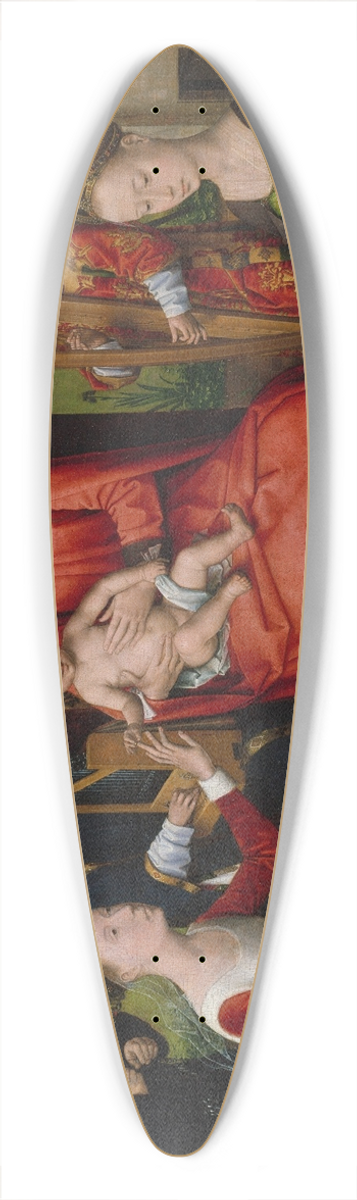 Hans Memling - Virgin and Child with Saints Catherine of Alexandria and Barbara 39.3 inch art pintail longboard deck