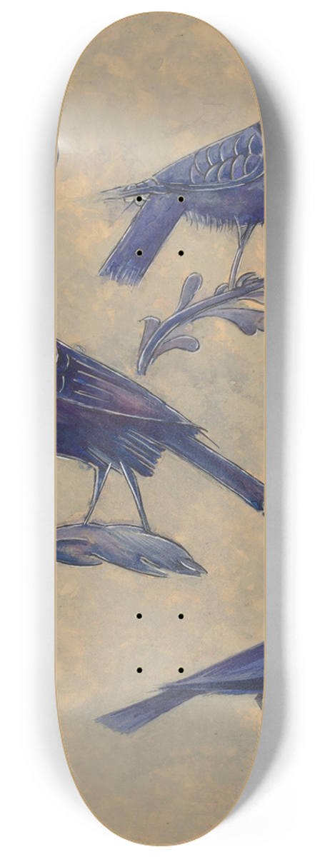 Charles Caseau - Bird Decorations for Stoneware 8.25 inch art skate deck