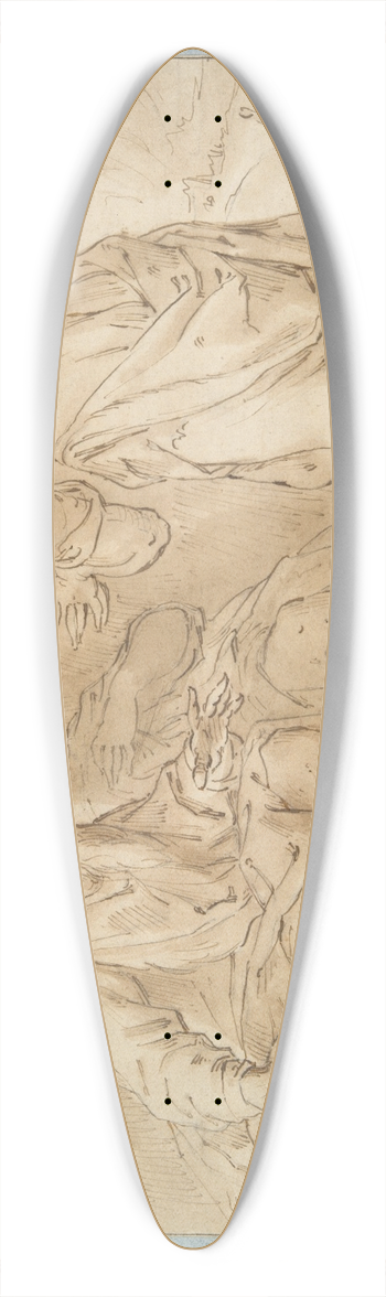 Hans Speckaert - Lot and hisDaughters 39.3 inch art pintail longboard deck