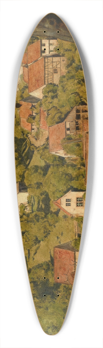 Hans Thoma - Blick auf Mamolsheim 39.3 inch art pintail longboard deck