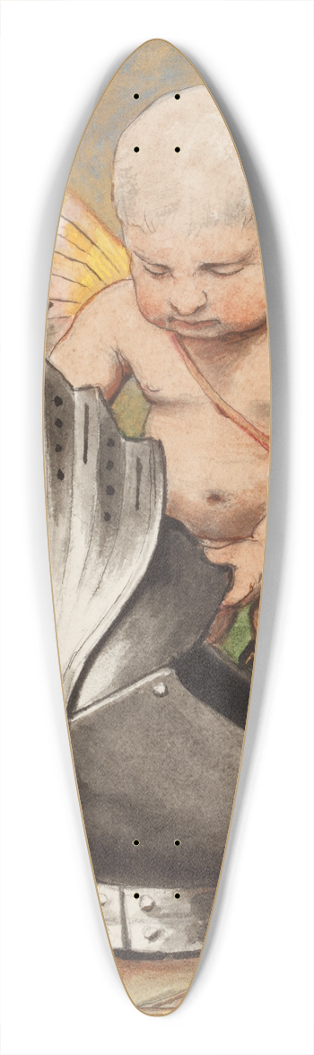 Hans Thoma - Cherub with Helmet 39.3 inch art pintail longboard deck
