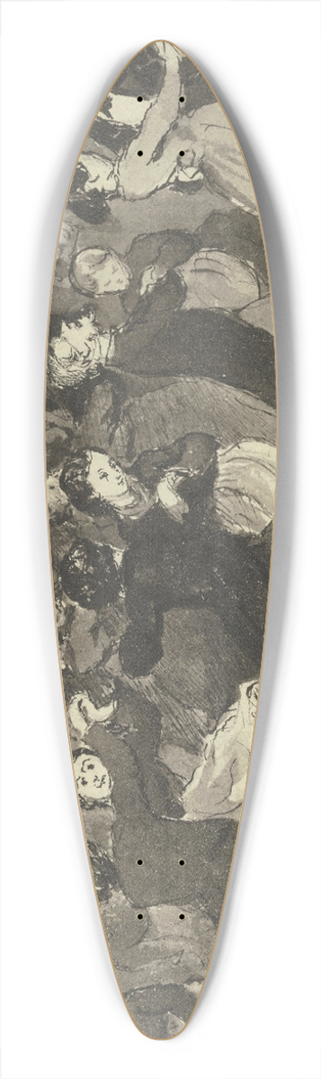 Hans Thoma - Dancing Couples in an Inn 39.3 inch art pintail longboard deck