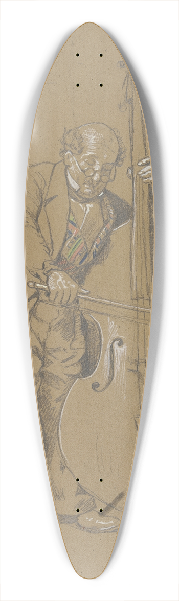 Hans Thoma - Double-bass player 39.3 inch art pintail longboard deck