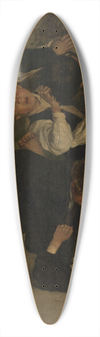 Hans Thoma - Raufende Buben 39.3 inch art pintail longboard deck