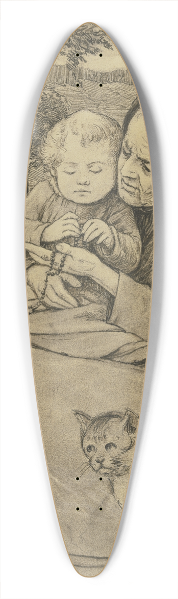 Hans Thoma - Sitzende alte Frau mit Kind 39.3 inch art pintail longboard deck