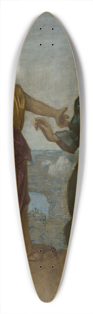 Hans Thoma - Temptation of Christ 39.3 inch art pintail longboard deck