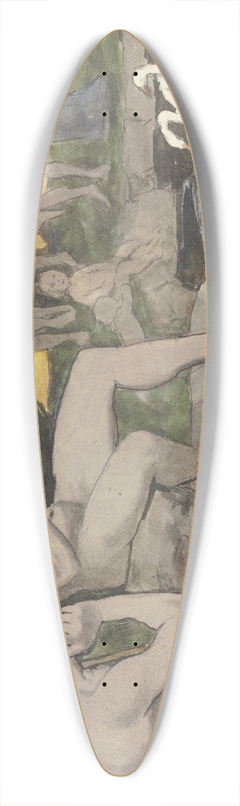 Hans Thoma - The Elysian Fields (Dancing nymphs) 39.3 inch art pintail longboard deck