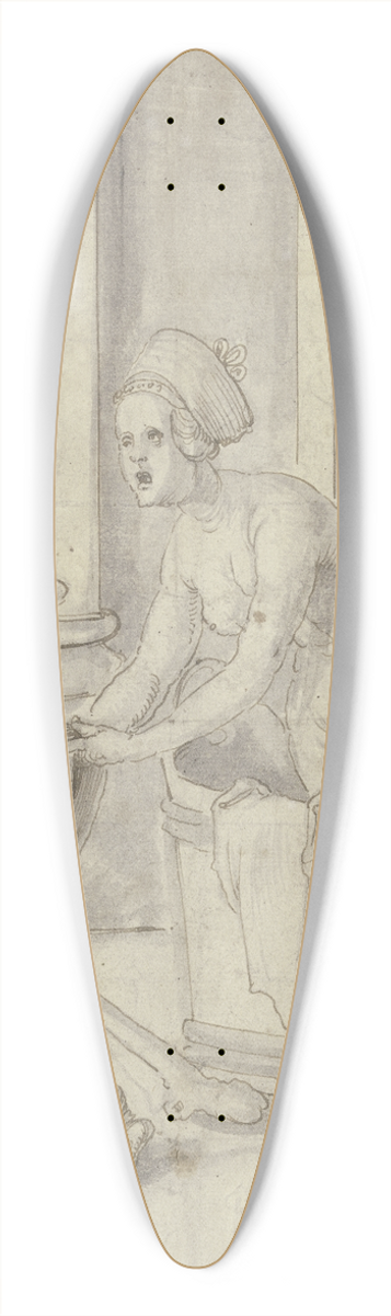 Hans von Kulmbach - Jester in the ladies pool 39.3 inch art pintail longboard deck