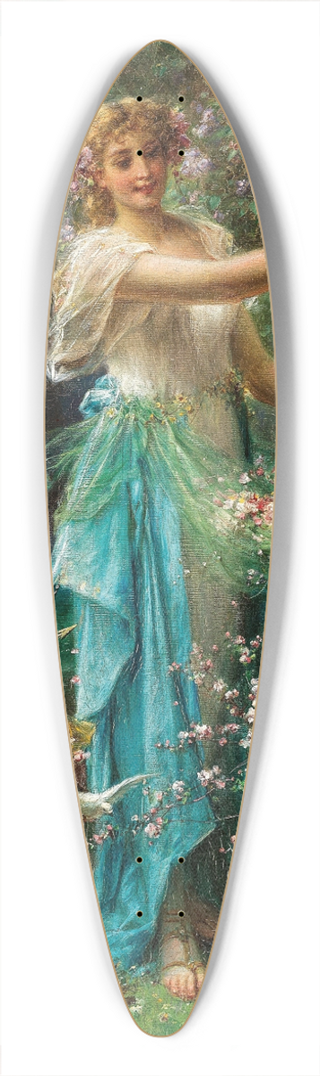 Hans Zatzka - An Allegory of Spring with Cupid 39.3 inch art pintail longboard deck