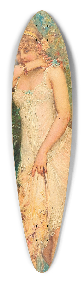 Hans Zatzka - In the Atelier, The Shy Model 39.3 inch art pintail longboard deck