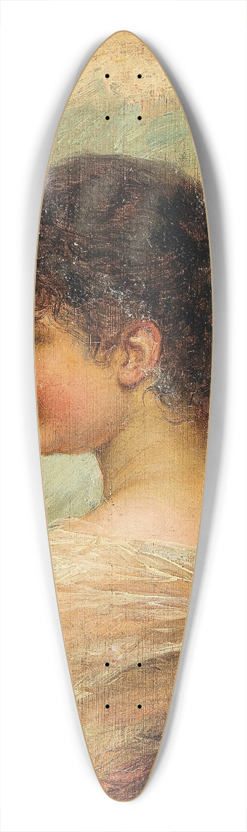Hans Zatzka - Profile Portrait of a Young Woman 39.3 inch art pintail longboard deck