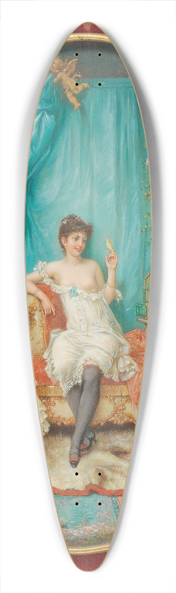 Hans Zatzka - Un Regard Par Le Trou De La Serrure (Through The Keyhole) 39.3 inch art pintail longboard deck