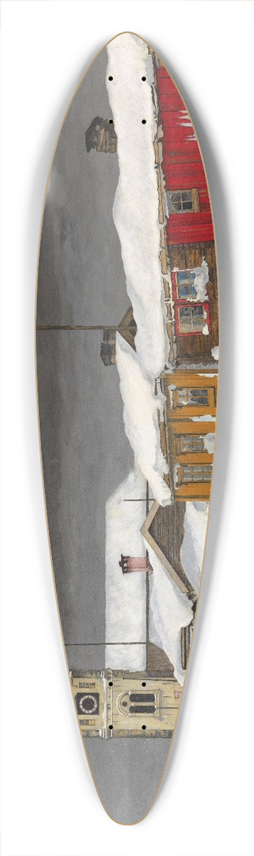 Harald Sohlberg - Street in Rros in Winter 39.3 inch art pintail longboard deck