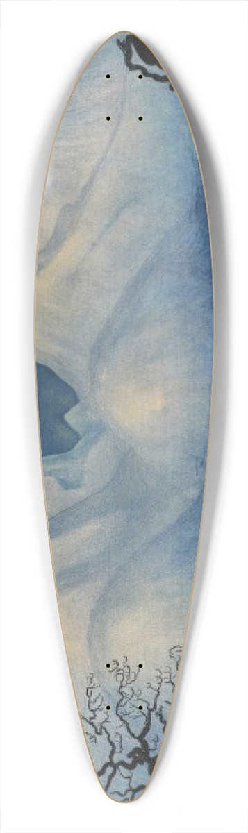 Harald Sohlberg - Winter Night in the Mountains 39.3 inch art pintail longboard deck