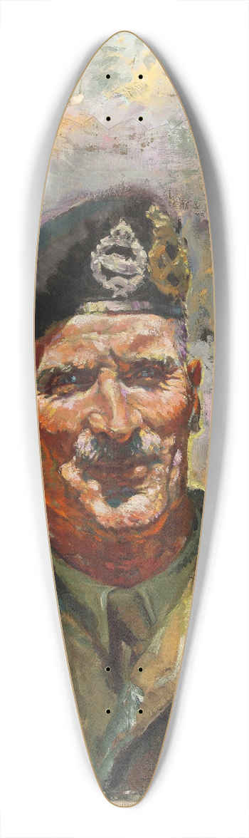 Harold Forster - Lt-General Sir Bernard Montgomery 39.3 inch art pintail longboard deck