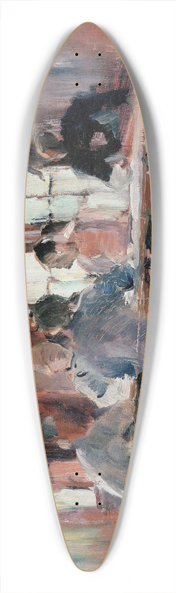 Harriet Backer - Study for Card Players 39.3 inch art pintail longboard deck