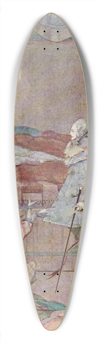 Harry Clarke - He saw, upon a bed, the finest sight was ever beheld 39.3 inch art pintail longboard deck