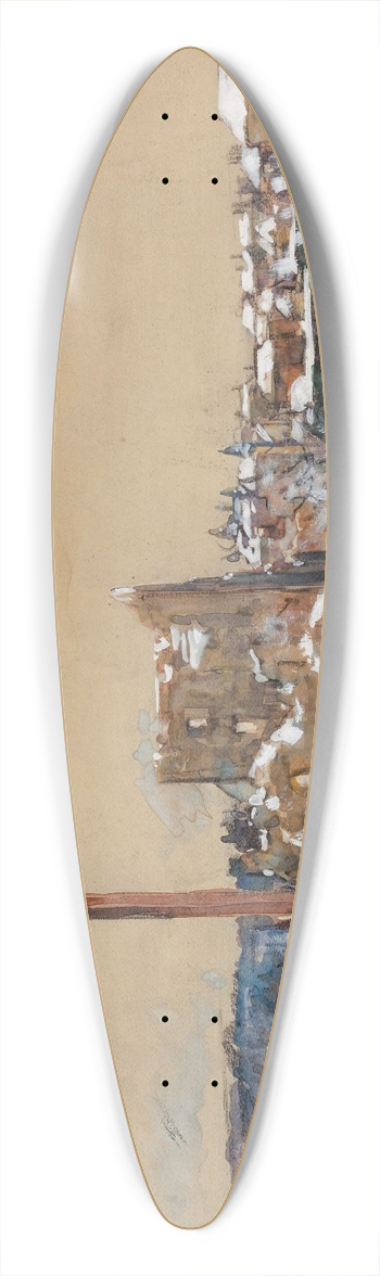 Harvey T. Dunn - Cross on a Winter Hilltop 39.3 inch art pintail longboard deck