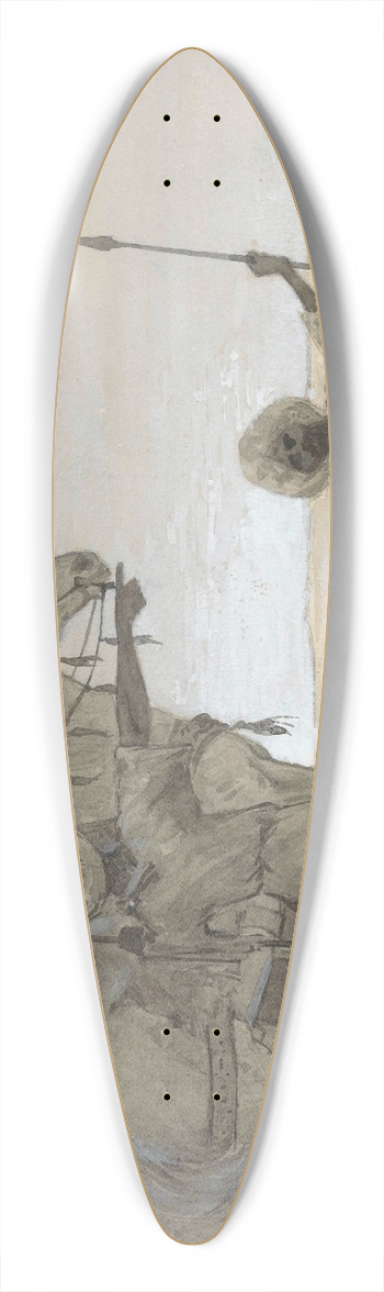 H.C. Louwerse - Strijders te paard in een woestijnlandschap 39.3 inch art pintail longboard deck