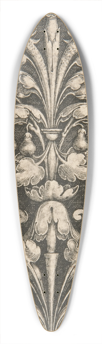 Heinrich Aldegrever - Ornamental Foliage with Two Masks and TwoDolphins 39.3 inch art pintail longboard deck