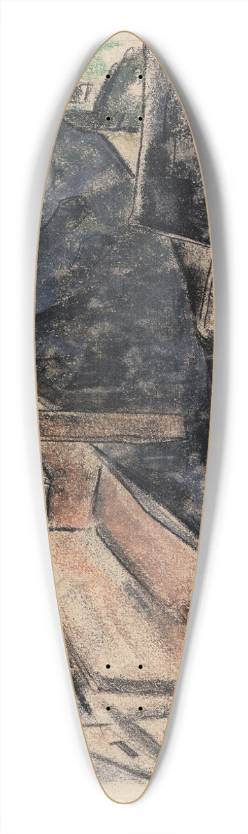 Heinrich Schrder - Rooftops 39.3 inch art pintail longboard deck