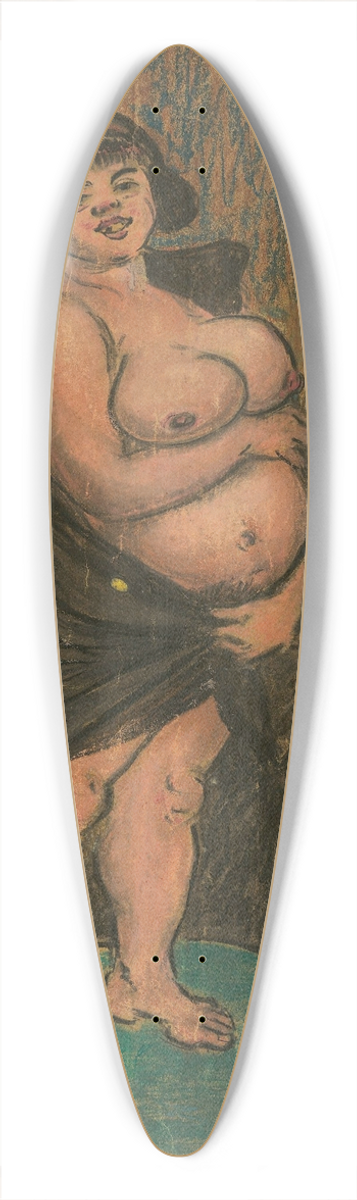 Heinrich Zille - Die Venus mit dem Pelz. (Antwerpen ,Ackerstrae) 39.3 inch art pintail longboard deck