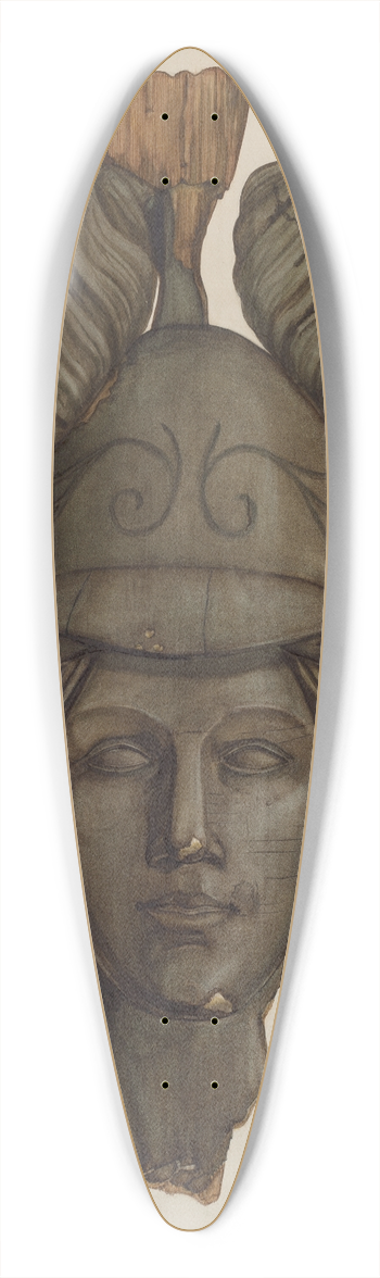 Helen Bronson - Head from a Statue  Minerva 39.3 inch art pintail longboard deck