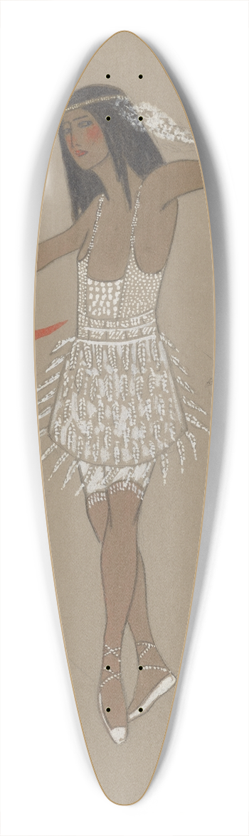Helen Marguerite O'Kane - Princess White 39.3 inch art pintail longboard deck