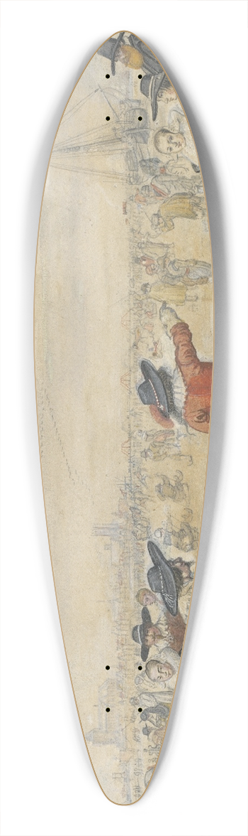 Hendrick Avercamp - Winter Games on the Frozen River Ijssel 39.3 inch art pintail longboard deck