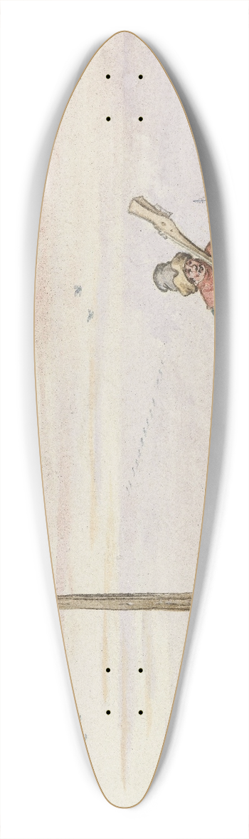 Hendrick Avercamp - Winter Landscape with a Duck Hunter with Game in his Belt and his Gun over his Shoulder on the Bank of a Frozen River 39.3 inch art pintail longboard deck