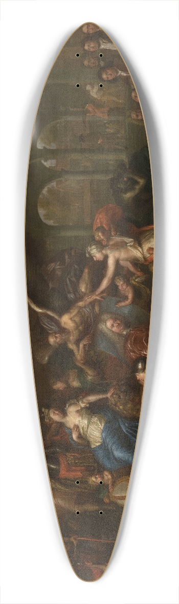 Hendrick Govaerts - The Guild of the Young Albarest Venerates the Portrait of the Dean Karel de Cordes 39.3 inch art pintail longboard deck