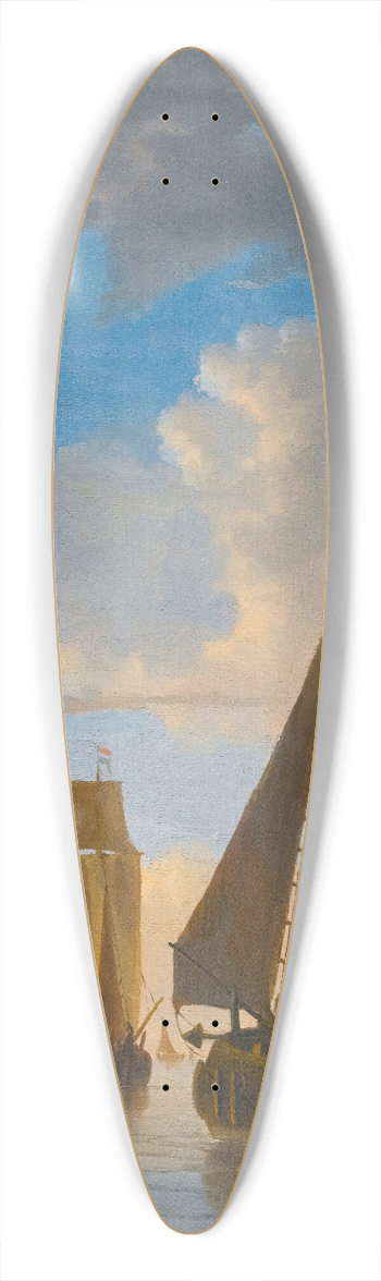 Hendrick Jacobsz. Dubbels - Smalschips In A Calm Near The Shore At Sunset 39.3 inch art pintail longboard deck