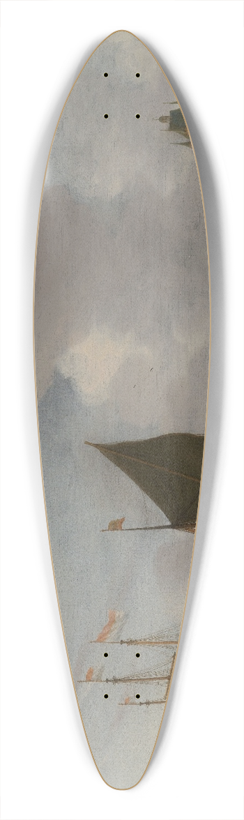 Hendrick van Anthonissen - Ships near Zierikzee with the Zuidhavenpoort in the Background 39.3 inch art pintail longboard deck