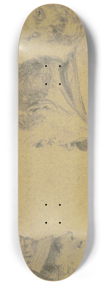Adolph von Menzel - Dame mit Kapotthut im Gesprch mit zwei Herren 8.25 inch art skate deck